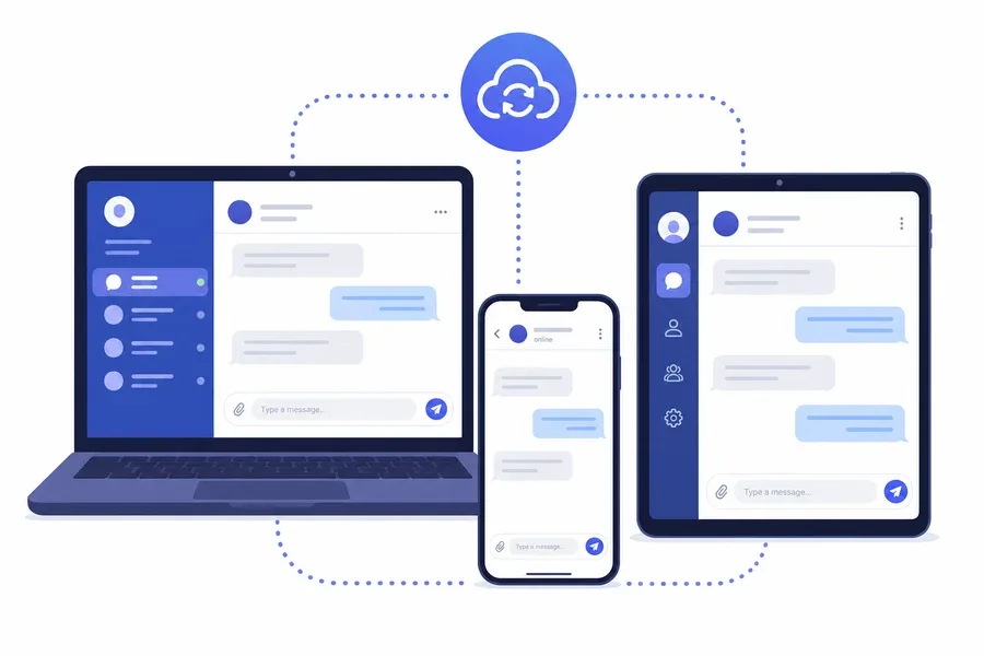 Telegram Cloud-Synchronisierung zwischen mehreren Geräten