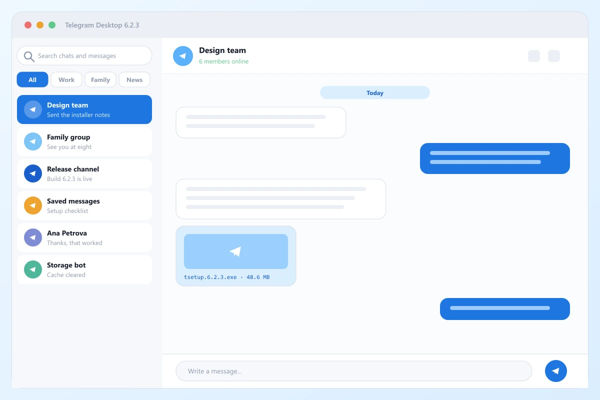 Telegram Desktop-Client auf dem Mac einrichten