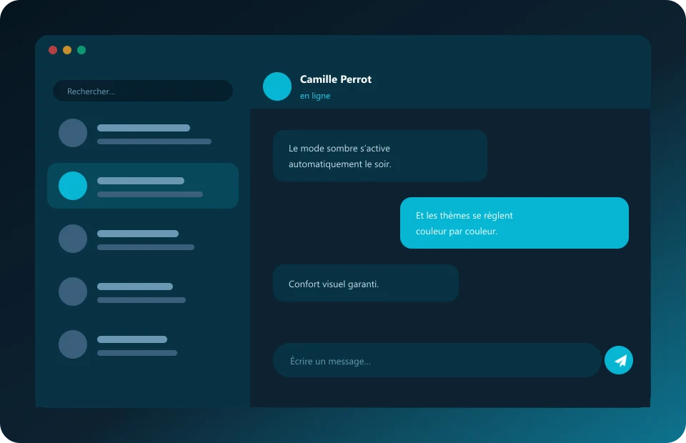 Telegram dunkles Design und anpassbare Themes