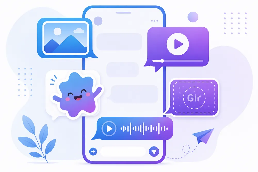 Telegram Medien, Sticker und GIFs im Chat