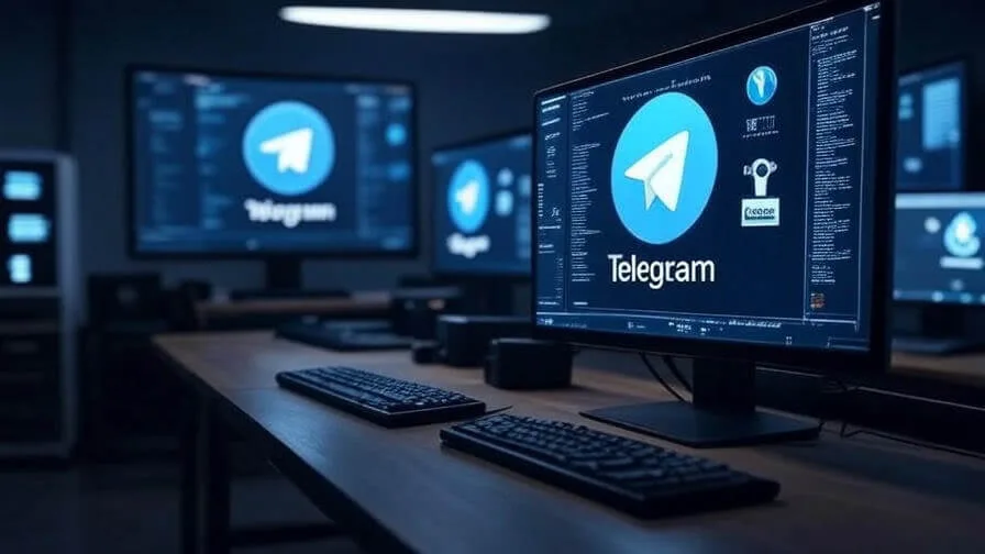 Telegram am Arbeitsplatz auf mehreren Monitoren und Geräten