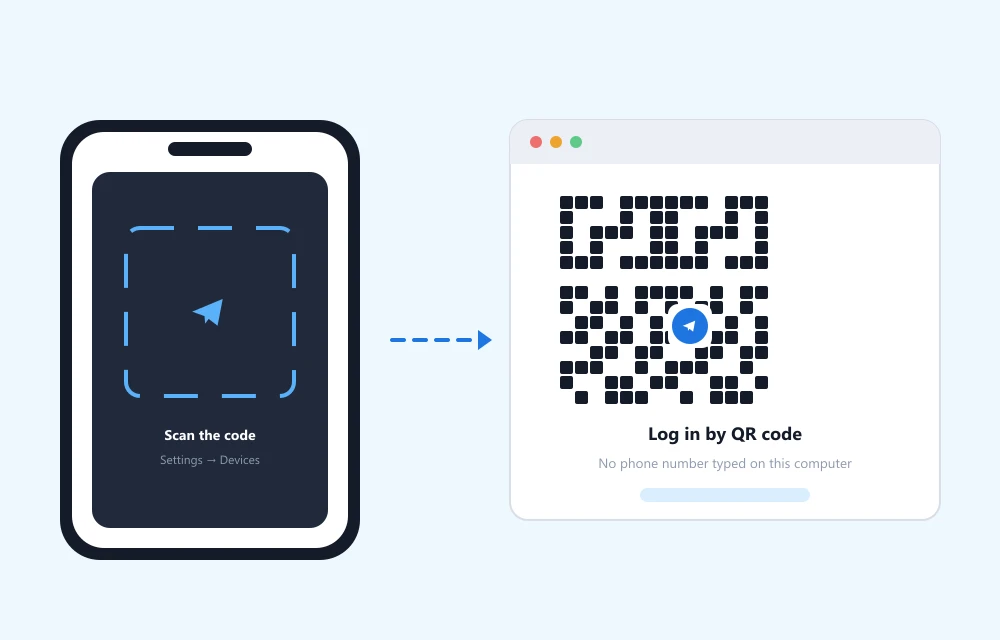 Telegram Web per QR-Code anmelden