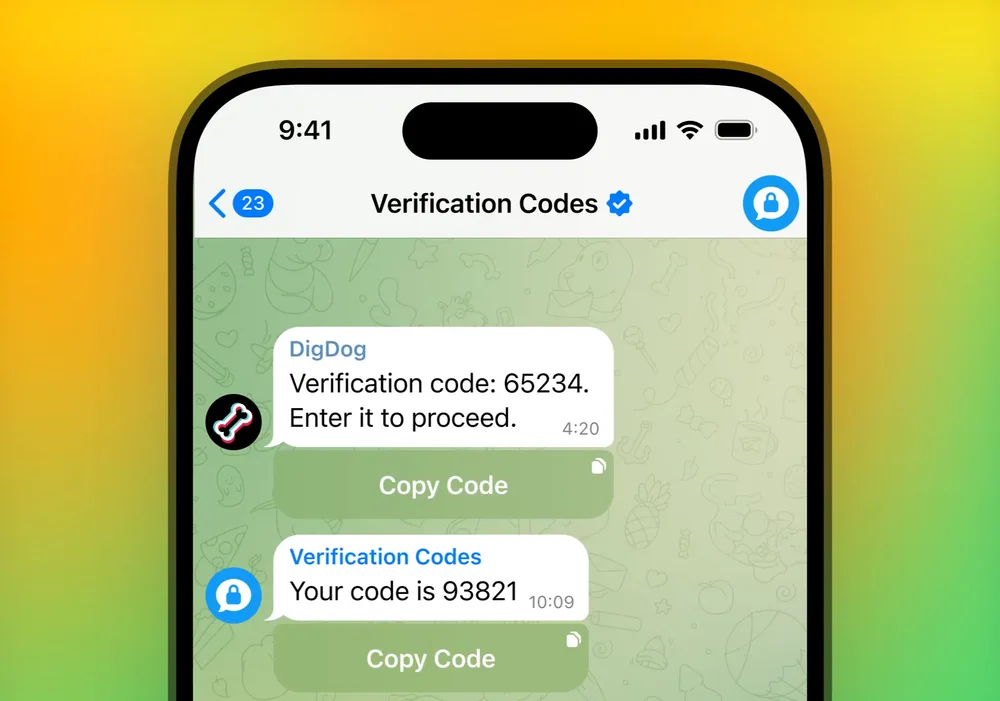 Telegram Sicherheitscodes zur Verifizierung geheimer Chats