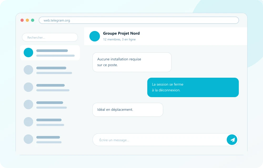 Telegram Web im Browser geöffnet